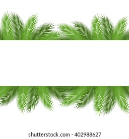 Leaves of palm tree on white background as a template. illustration. - Shutterstock ID 402988627