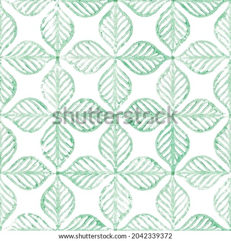 leaves pattern with stamp technique