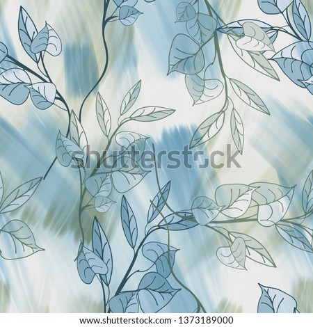 Leaves seamless pattern. Hand painted background.