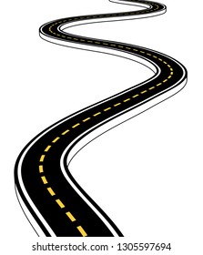 Leaving Highway Curved Road Markings 3d Stock Illustration 1305597694 ...