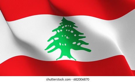 Lebanon Flag Waving On Wind Stock Illustration 682006870 | Shutterstock