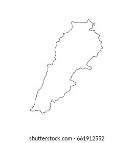 Outline Map Lebanon Vector Design Template Stock Vector (Royalty Free ...