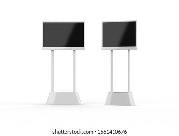 LED Digital banner stand isolated on white background, 3d illustration.