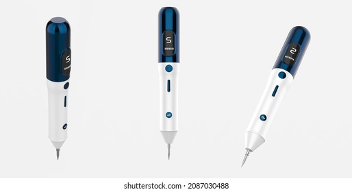 LED Display Beauty Sweep Spot Removing Pen, Home Use Plasma Ion Laser Mole Removal Pen. 3d Illustration