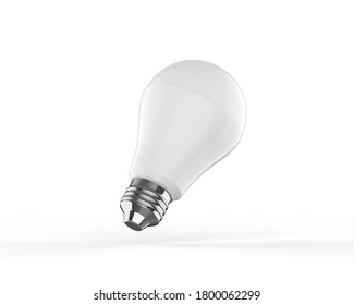 Led Light Bulb Mockup Template Isolated On White Background, 3d Illustration.