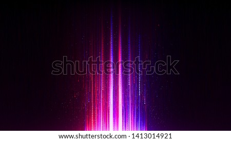 Led Light.  Future tech. Shine dynamic scene. Neon flare. Colorful rays. Magic moving fast lines. Sparkling studio. Hologram display. Mystic beam. Stylish fantasy space. Bright blurred waves.