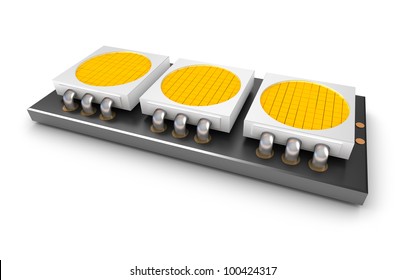 Led Light Lamp Chips Over White