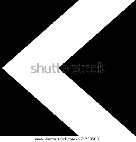 Left arrow icon for backward navigation, minimal chevron direction symbol for interface design