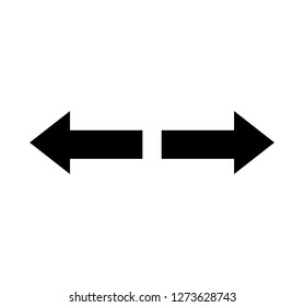 Left right direction arrows on white background