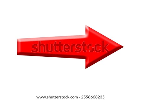 left to right side 3d red arrow sign isolated on white 
