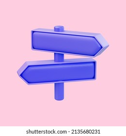 Left And Right Side Board Arrow Icon 3d Render Concept For Direction Way And Using Rode Side Map