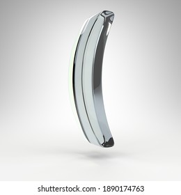 Left round bracket symbol on white background. Camera lens transparent glass 3D rendered sign with dispersion.