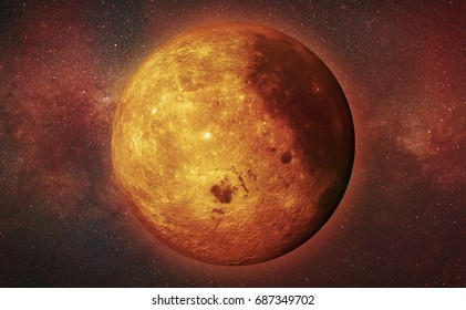 'left' side of the moon from space in a star field (3d illustration, elements of this image are furnished by NASA)