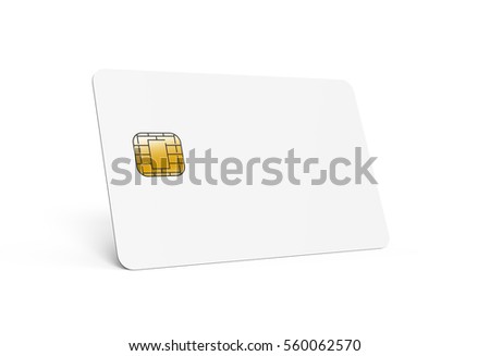 left tilt blank chip card, which can be designed in any way, isolated gray background, 3d rendering Stock fotó © 