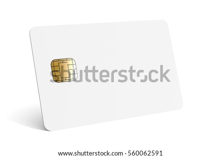left tilt blank chip card, which can be designed in any way, isolated white background, 3d rendering Stock fotó © 