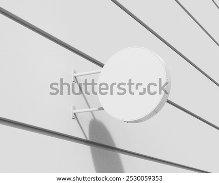 Left view wall mount rounded sign mockup