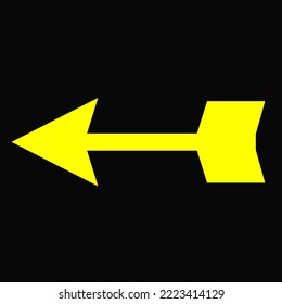 Left Yellow Arrow Icon Isolate.