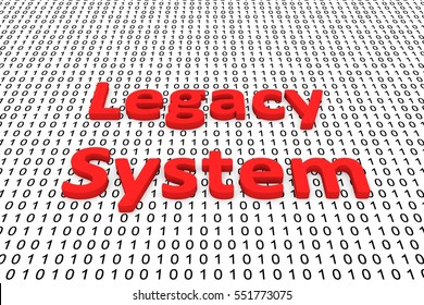 Legacy System In The Form Of Binary Code, 3D Illustration