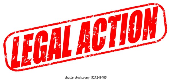 Legal Action Red Stamp On White Background.