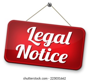 Legal Notice With Terms And Conditions For Use 