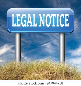 Legal Notice With Terms And Conditions For Use
