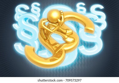 Legal Problems  The Original 3D Character Illustration With A Section Symbol - Shutterstock ID 709573297
