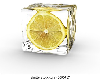 Lemon In Ice Cube