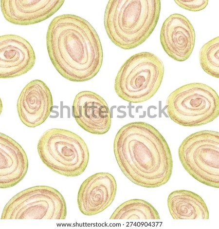 Lemongrass Seamless Pattern. Aromatic Culinary Herb. Hand-painted lemongrass seamless pattern in watercolor. Fresh aromatic herb design for culinary branding, tea packaging, herbal wellness products and botanical surface prints