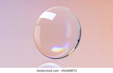 Lens. Dispersion. Round glasses. Caustic. 3d illustration.