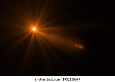 Lens Flare Effect Golden Sun Light