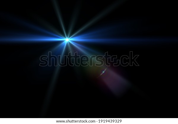 Lens Flare Effect On Black Blackground Stock Illustration 1919439329 ...