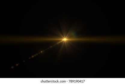 Beautiful Optical Lens Flare Effect Golden Stock Illustration 1917737552