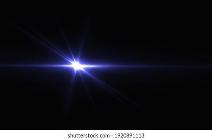 Lens flare light on black background
