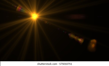 Lens flare light over black background. easy to add overlay or screen filter over Photos - Shutterstock ID 575010751