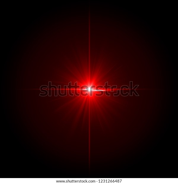 黒い背景にレンズフレア赤い光の特殊効果 のイラスト素材 1231266487