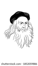 Leonardo Da Vinci Self Portrait Simple Cartoon