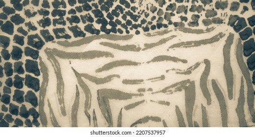 Leopard Design Pattern. Unusual Skin Cat. Persian Rug. Grey Panther Texture. Pattern Zebrato. Watercolor Pattern Abstract. Old Leopard.