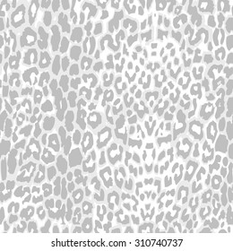 Leopard Print Pattern Gray Scale Vector. Seamless Grey Leopard Print. Raster Version