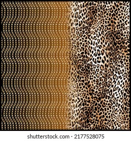 leopard print silk scarf model