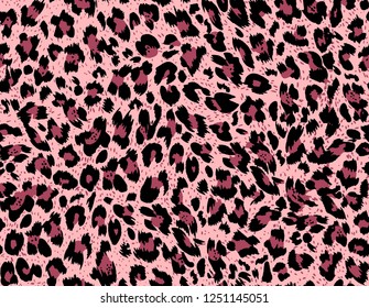 Pink Black Leopard Skin Fur Print Stock Vector (Royalty Free) 1219617667