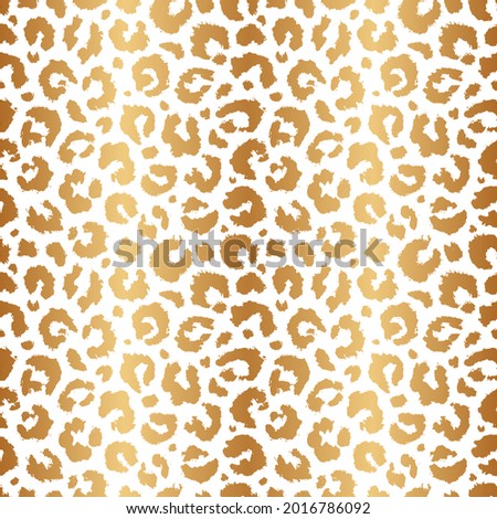 Leopard seamless pattern. Repeating gold pattern. Animal print. Elegant skin leopard, cheetah, panther or jaguar. Repeated golden background. Luxury spot texture. Abstract golded design. Illustration