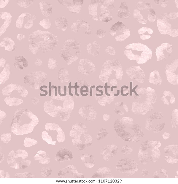 ヒョウの皮の高級金のシームレスな柄 手描きの動物の毛皮のテクスチャー ピンクの背景にピンクの金色のスポット装飾 キラキラ輝く斑点のテクスチャー 織物 壁紙 包装用の印刷 のイラスト素材