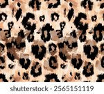 Leopard skin pattern, animal fur seamless design