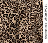 Leopard skin pattern, animal leather seamless design