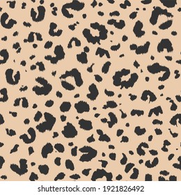 Leopard skin pattern. Wildlife seamless repeat. Leopard skin fir seamless backdrop. Hand drawn endless texture. Luxury design elements. Cheetah panther surface pattern. Leopard print background