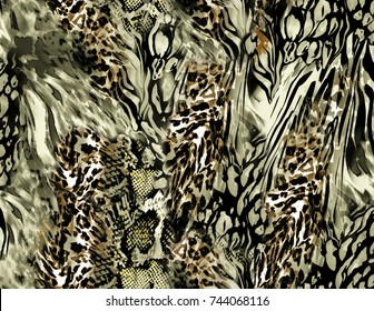 Leopard And Snake Skin Pattern..for Textile, Wallpaper, Pattern Fills, Covers, Surface, Print, Gift Wrap, Scrapbooking, Decoupage.