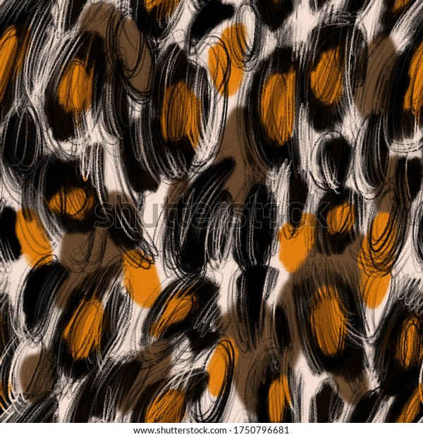 Leopard spots seamless pattern. African animal fur skin