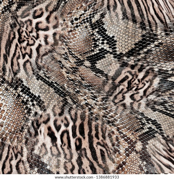 Leopard Texture Snake Texture Animal Print Stock Illustration 1386881933