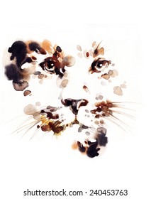 Leopard .Watercolor Illustration 