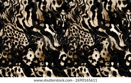 Leopard and zebra pattern design, illustration background, brown leopard and zebra design pattern. Textile print pattern.